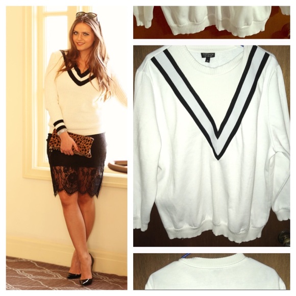 Topshop Tops - [Topshop] varsity sweatshirt